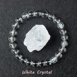 Natural Crystal Stone Bead Bracelet, Gemstone Stretch Jewelry for Women and Men
