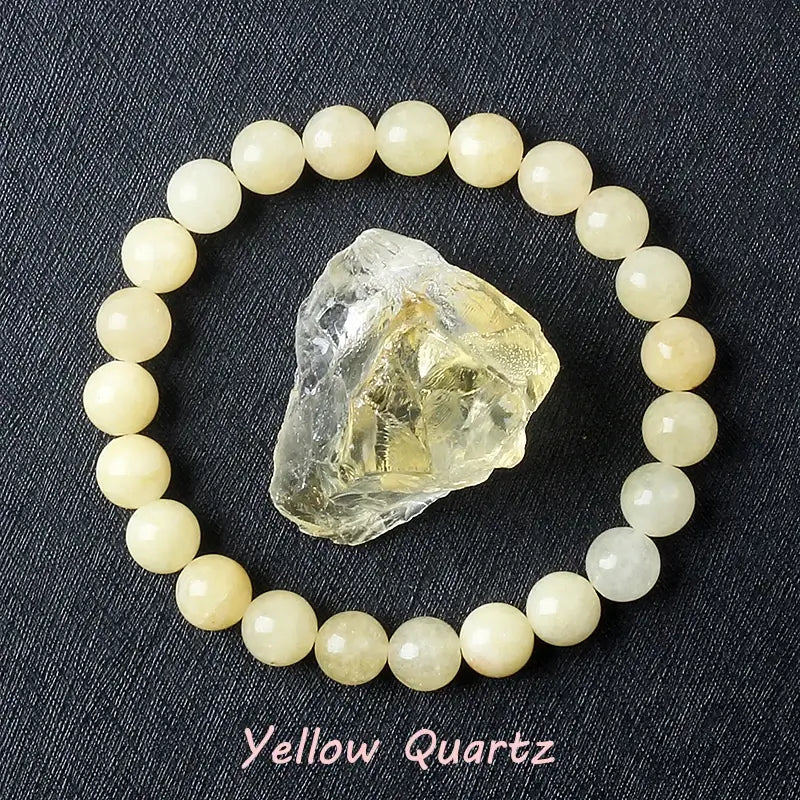 Natural Crystal Stone Bead Bracelet, Gemstone Stretch Jewelry for Women and Men