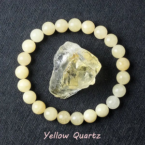 Natural Crystal Stone Bead Bracelet, Gemstone Stretch Jewelry for Women and Men