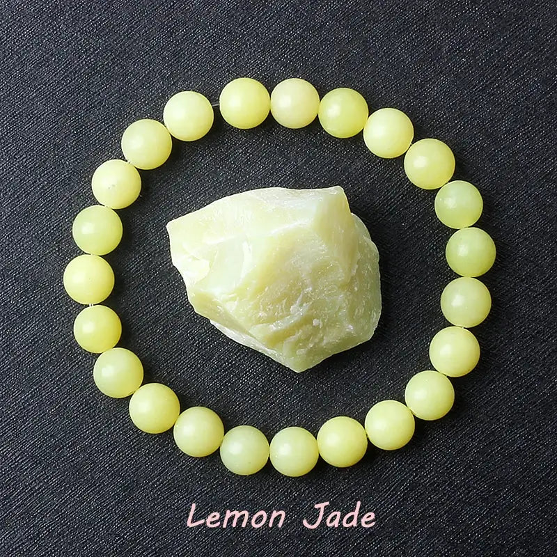 Natural Crystal Stone Bead Bracelet, Gemstone Stretch Jewelry for Women and Men