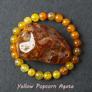 Natural Crystal Stone Bead Bracelet, Gemstone Stretch Jewelry for Women and Men