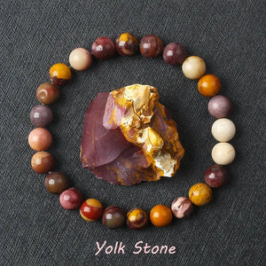 Natural Crystal Stone Bead Bracelet, Gemstone Stretch Jewelry for Women and Men