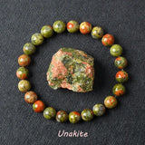 Natural Crystal Stone Bead Bracelet, Gemstone Stretch Jewelry for Women and Men
