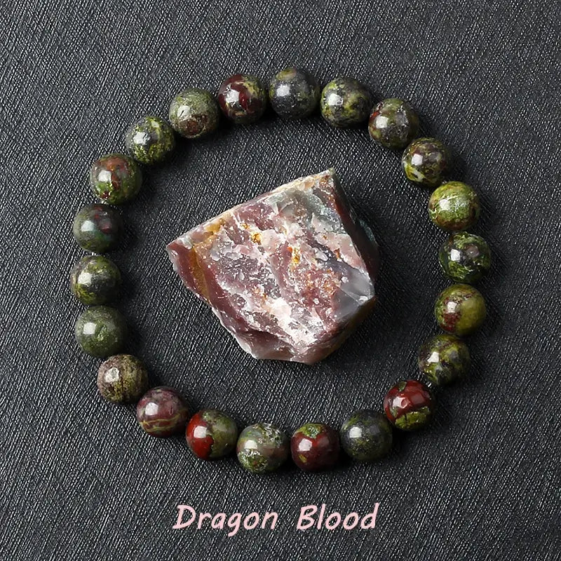 Natural Crystal Stone Bead Bracelet, Gemstone Stretch Jewelry for Women and Men
