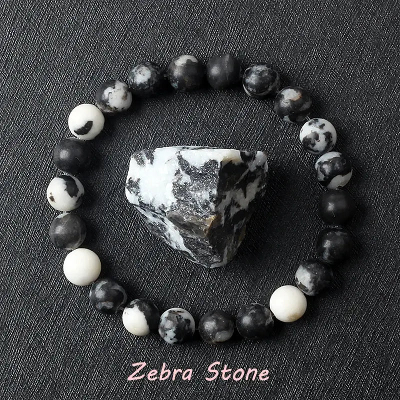Natural Crystal Stone Bead Bracelet, Gemstone Stretch Jewelry for Women and Men