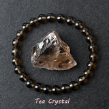 Natural Crystal Stone Bead Bracelet, Gemstone Stretch Jewelry for Women and Men