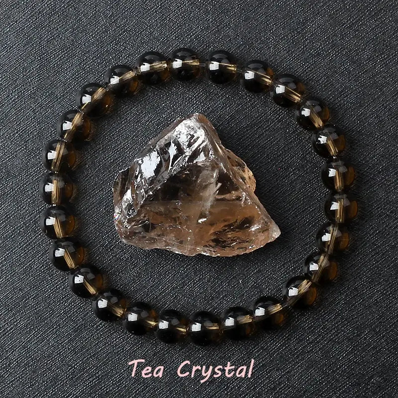 Natural Crystal Stone Bead Bracelet, Gemstone Stretch Jewelry for Women and Men