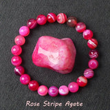 Natural Crystal Stone Bead Bracelet, Gemstone Stretch Jewelry for Women and Men