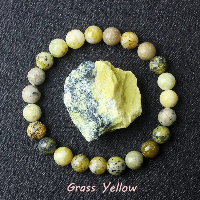 Natural Crystal Stone Bead Bracelet, Gemstone Stretch Jewelry for Women and Men