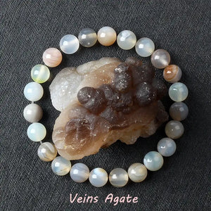 Natural Crystal Stone Bead Bracelet, Gemstone Stretch Jewelry for Women and Men
