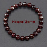 Natural Crystal Stone Bead Bracelet, Gemstone Stretch Jewelry for Women and Men 2