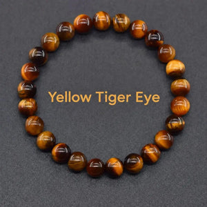 Natural Crystal Stone Bead Bracelet, Gemstone Stretch Jewelry for Women and Men