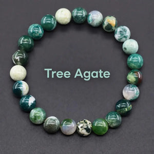 Natural Crystal Stone Bead Bracelet, Gemstone Stretch Jewelry for Women and Men