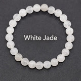 Natural Crystal Stone Bead Bracelet, Gemstone Stretch Jewelry for Women and Men 2