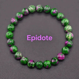 Natural Crystal Stone Bead Bracelet, Gemstone Stretch Jewelry for Women and Men