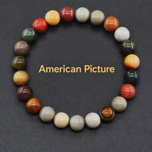 Natural Crystal Stone Bead Bracelet, Gemstone Stretch Jewelry for Women and Men