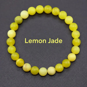 Natural Crystal Stone Bead Bracelet, Gemstone Stretch Jewelry for Women and Men