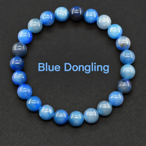 Natural Crystal Stone Bead Bracelet, Gemstone Stretch Jewelry for Women and Men