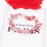 Natural Crystal Stone Bracelet Irregular Reiki Lucky Elastic Bracelet Ladies Fashion Strawberry Crystal Amethyst Jewelry
