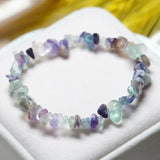 Natural Crystal Stone Bracelet Irregular Reiki Lucky Elastic Bracelet Ladies Fashion Strawberry Crystal Amethyst Jewelry