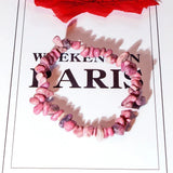 Natural Crystal Stone Bracelet Irregular Reiki Lucky Elastic Bracelet Ladies Fashion Strawberry Crystal Amethyst Jewelry