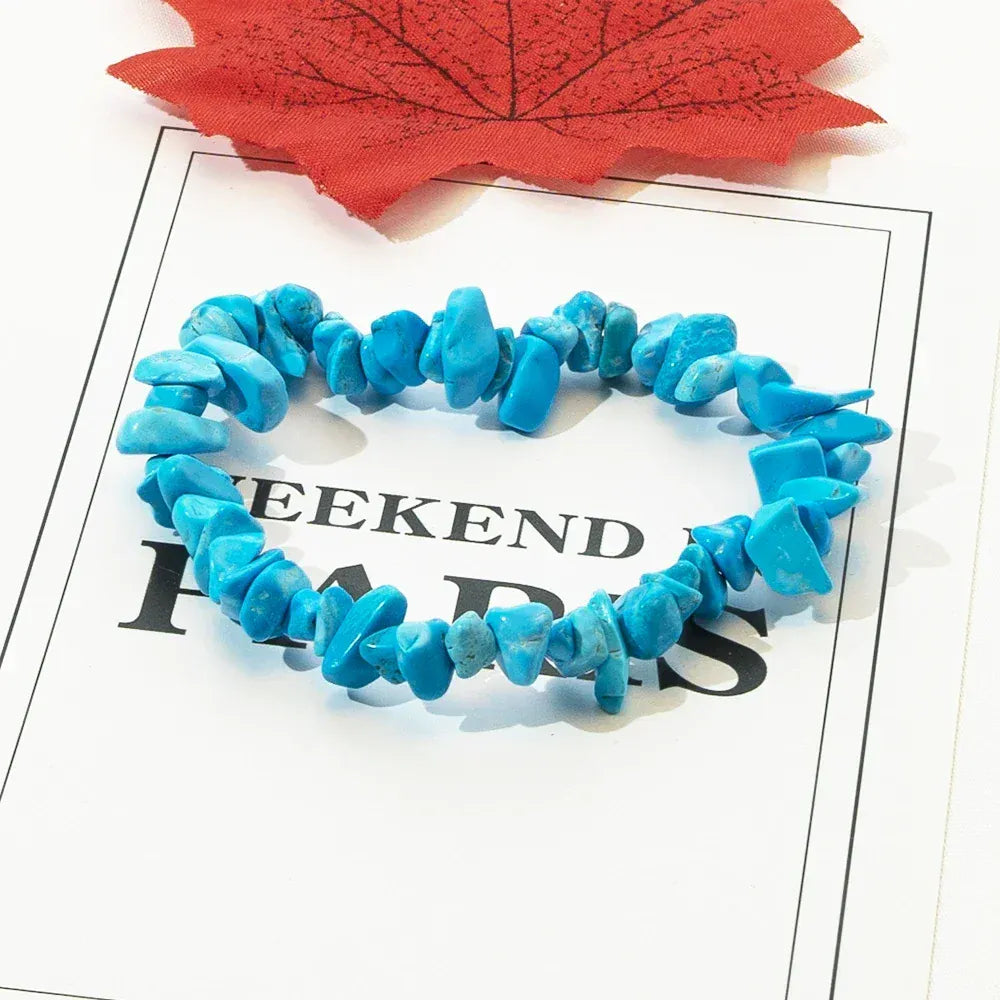 Natural Crystal Stone Bracelet Irregular Reiki Lucky Elastic Bracelet Ladies Fashion Strawberry Crystal Amethyst Jewelry