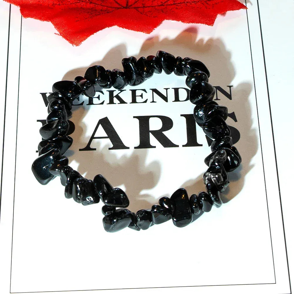 Natural Crystal Stone Bracelet Irregular Reiki Lucky Elastic Bracelet Ladies Fashion Strawberry Crystal Amethyst Jewelry