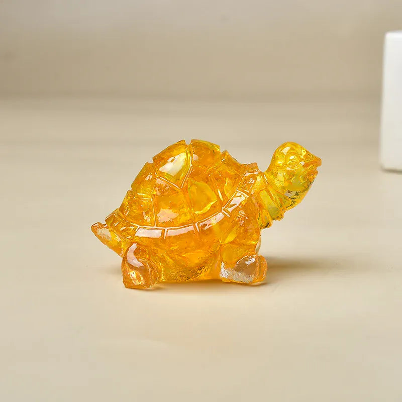 Natural Crystal Turtle, Composed of Crystal Fragments and Resin, Is an Ideal Gift for Home Decoration.
