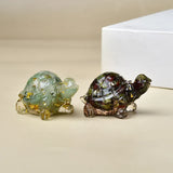 Natural Crystal Turtle, Composed of Crystal Fragments and Resin, Is an Ideal Gift for Home Decoration.