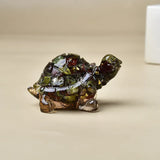 Natural Crystal Turtle, Composed of Crystal Fragments and Resin, Is an Ideal Gift for Home Decoration.