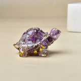 Natural Crystal Turtle, Composed of Crystal Fragments and Resin, Is an Ideal Gift for Home Decoration.