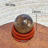 Natural Crystals Smokey Quartz Mini Rainbow Sphere Cute Size Carckle Ball Home Decorations Polished Mineral Energy Precious Gift