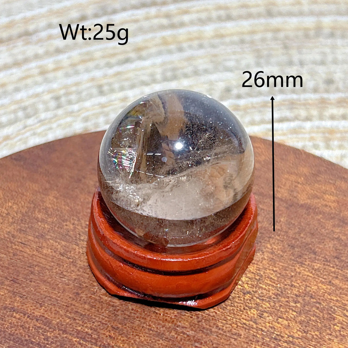 Natural Crystals Smokey Quartz Mini Rainbow Sphere Cute Size Carckle Ball Home Decorations Polished Mineral Energy Precious Gift
