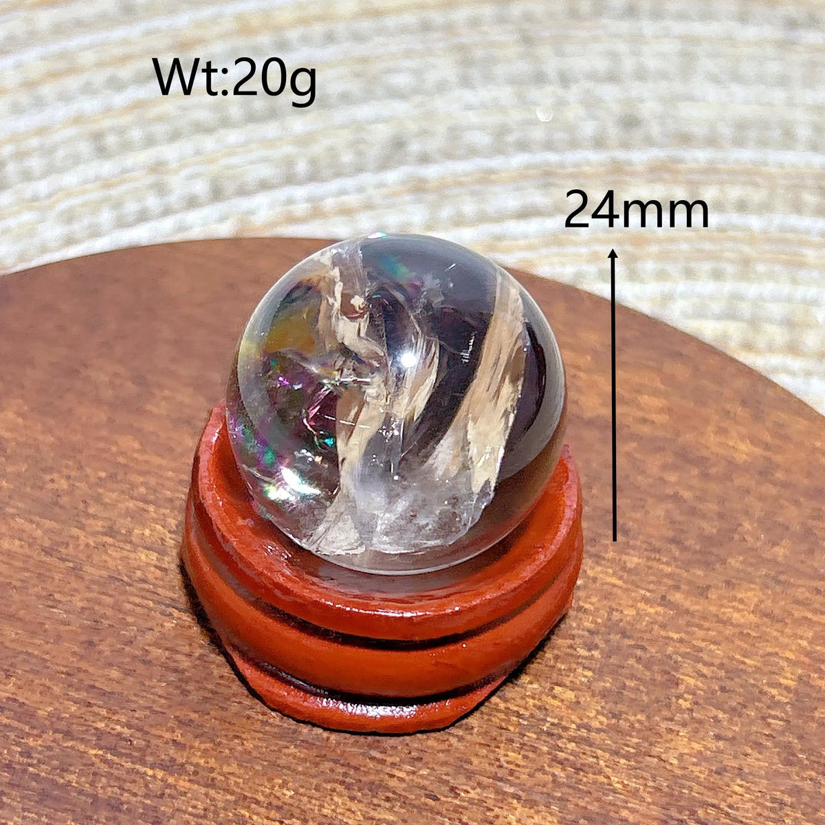 Natural Crystals Smokey Quartz Mini Rainbow Sphere Cute Size Carckle Ball Home Decorations Polished Mineral Energy Precious Gift