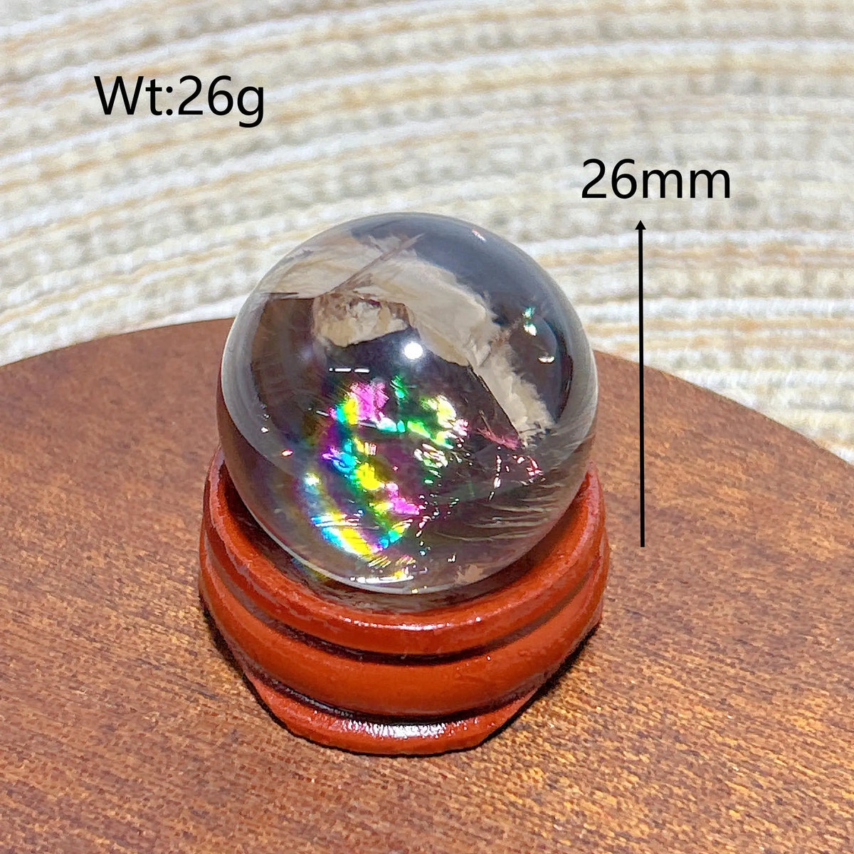 Natural Crystals Smokey Quartz Mini Rainbow Sphere Cute Size Carckle Ball Home Decorations Polished Mineral Energy Precious Gift