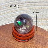 Natural Crystals Smokey Quartz Mini Rainbow Sphere Cute Size Carckle Ball Home Decorations Polished Mineral Energy Precious Gift