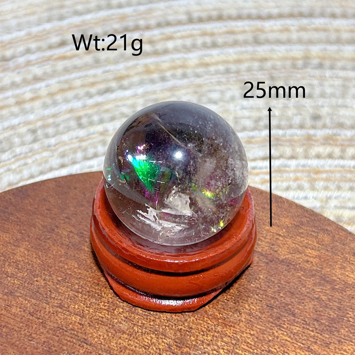 Natural Crystals Smokey Quartz Mini Rainbow Sphere Cute Size Carckle Ball Home Decorations Polished Mineral Energy Precious Gift