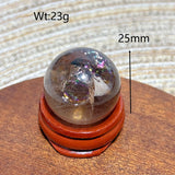 Natural Crystals Smokey Quartz Mini Rainbow Sphere Cute Size Carckle Ball Home Decorations Polished Mineral Energy Precious Gift