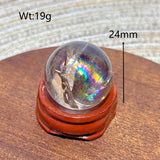 Natural Crystals Smokey Quartz Mini Rainbow Sphere Cute Size Carckle Ball Home Decorations Polished Mineral Energy Precious Gift