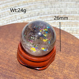 Natural Crystals Smokey Quartz Mini Rainbow Sphere Cute Size Carckle Ball Home Decorations Polished Mineral Energy Precious Gift