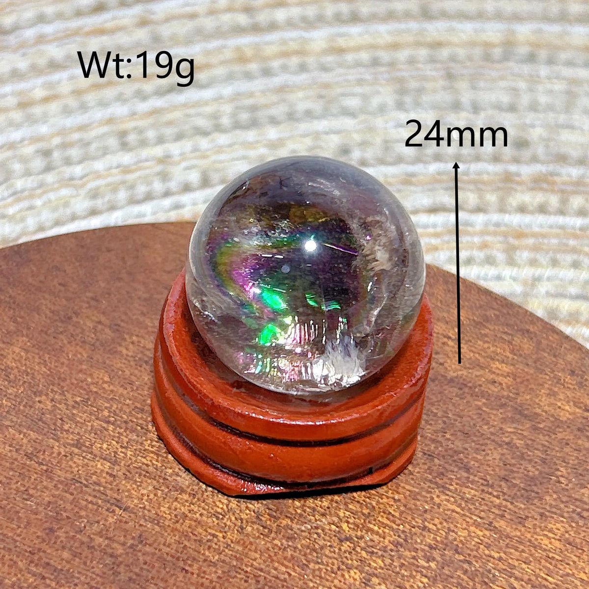 Natural Crystals Smokey Quartz Mini Rainbow Sphere Cute Size Carckle Ball Home Decorations Polished Mineral Energy Precious Gift