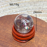 Natural Crystals Smokey Quartz Mini Rainbow Sphere Cute Size Carckle Ball Home Decorations Polished Mineral Energy Precious Gift