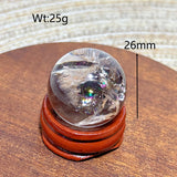 Natural Crystals Smokey Quartz Mini Rainbow Sphere Cute Size Carckle Ball Home Decorations Polished Mineral Energy Precious Gift