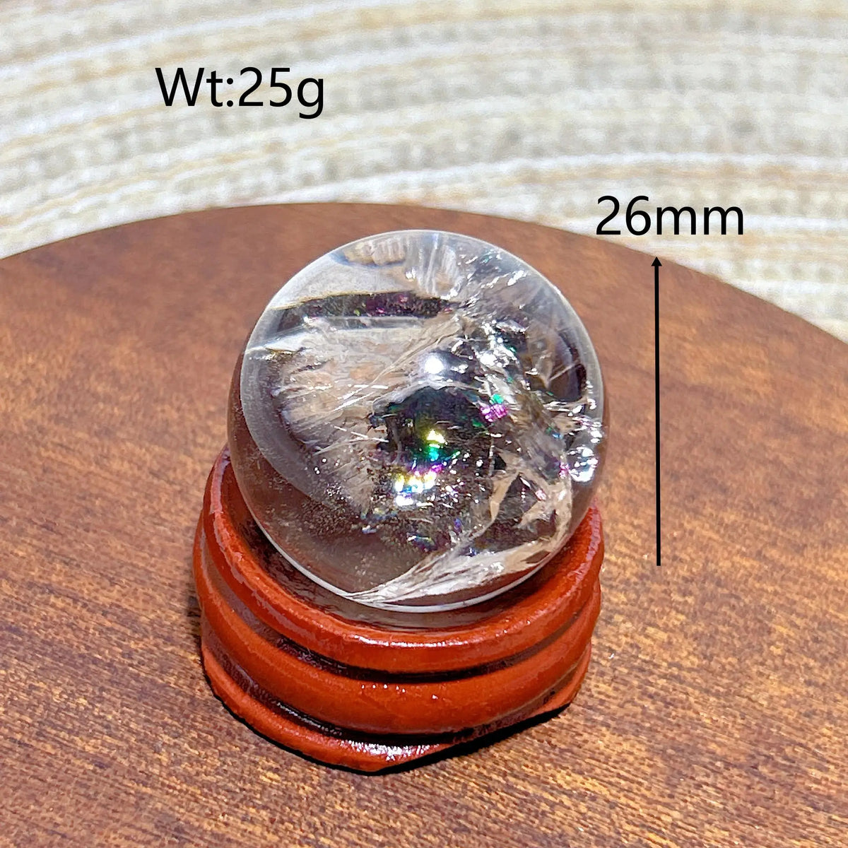 Natural Crystals Smokey Quartz Mini Rainbow Sphere Cute Size Carckle Ball Home Decorations Polished Mineral Energy Precious Gift