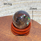 Natural Crystals Smokey Quartz Mini Rainbow Sphere Cute Size Carckle Ball Home Decorations Polished Mineral Energy Precious Gift