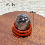 Natural Crystals Smokey Quartz Mini Rainbow Sphere Cute Size Carckle Ball Home Decorations Polished Mineral Energy Precious Gift