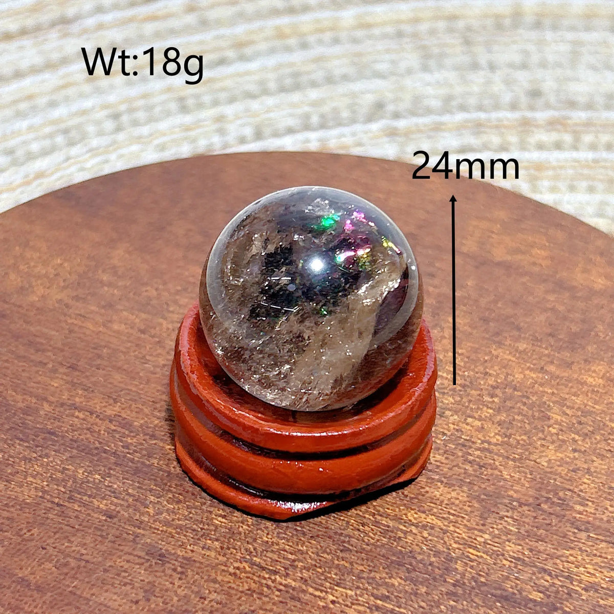 Natural Crystals Smokey Quartz Mini Rainbow Sphere Cute Size Carckle Ball Home Decorations Polished Mineral Energy Precious Gift