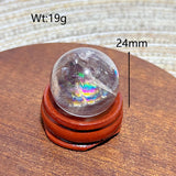 Natural Crystals Smokey Quartz Mini Rainbow Sphere Cute Size Carckle Ball Home Decorations Polished Mineral Energy Precious Gift