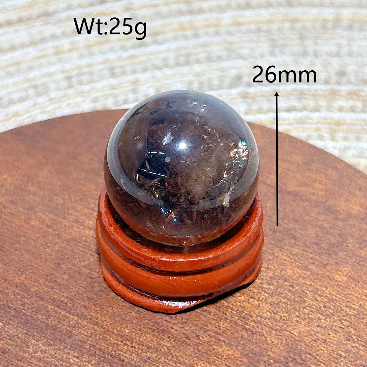 Natural Crystals Smokey Quartz Mini Rainbow Sphere Cute Size Carckle Ball Home Decorations Polished Mineral Energy Precious Gift