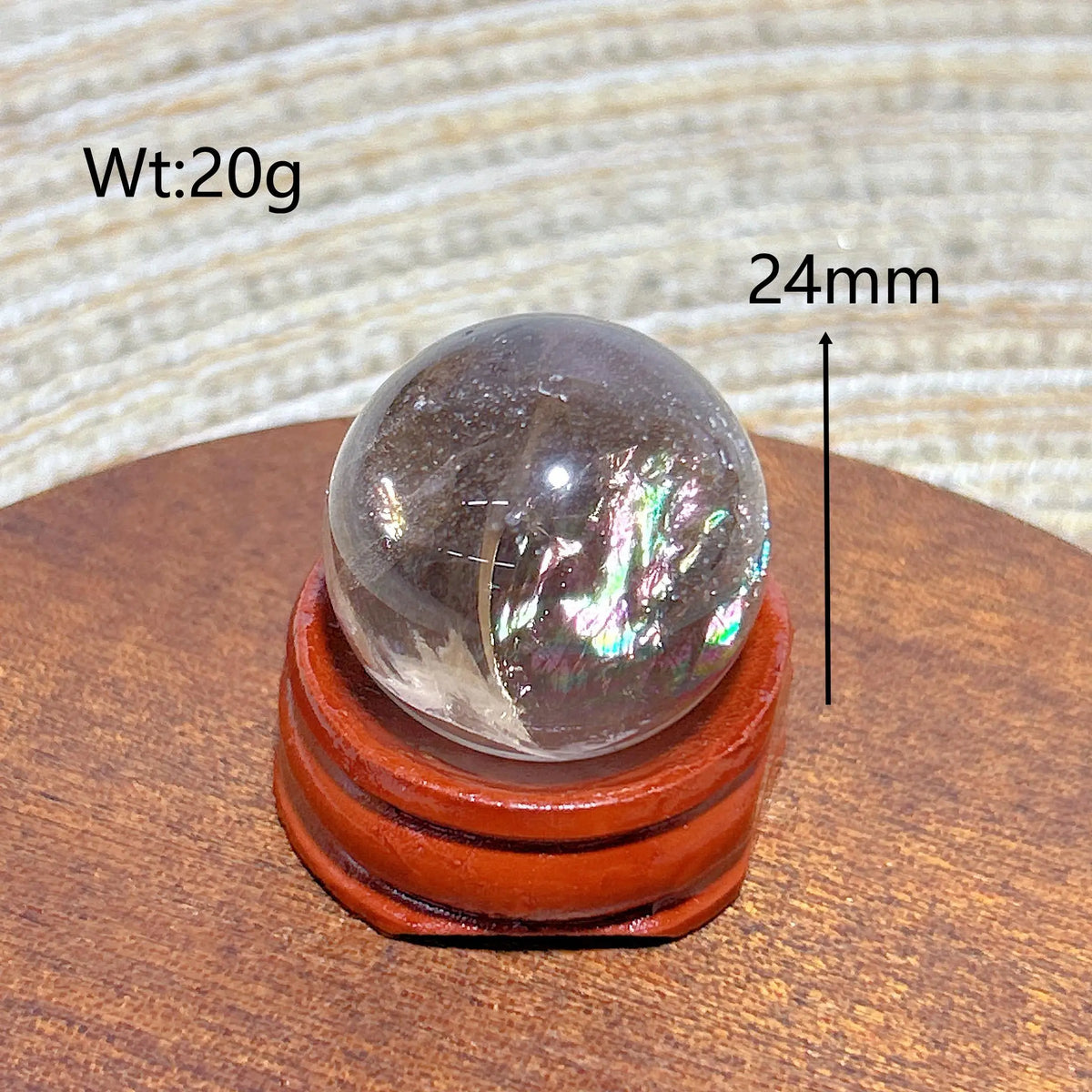 Natural Crystals Smokey Quartz Mini Rainbow Sphere Cute Size Carckle Ball Home Decorations Polished Mineral Energy Precious Gift